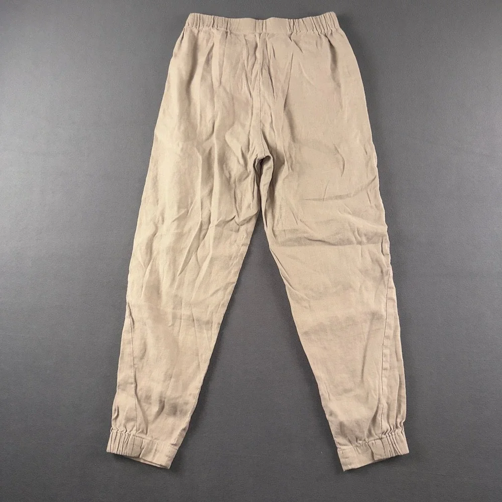 Babaton Womens Beige Linen Blend Elastic Waist Jogger Pants XS CLN1-6441-29